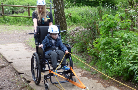 Wheelchair slope abseiling